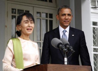 Barack Obama met Burma pro-democracy leader Aung San Suu Kyi at the lakeside home where she spent years under house arrest