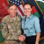 Paula Broadwell and David Petraeus pictured together at an intelligence event after they learned of FBI probe