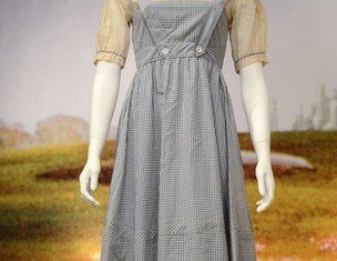 Judy Garland’s dress worn in the Wizard of Oz has sold for $480,000 at auction in Beverly Hills