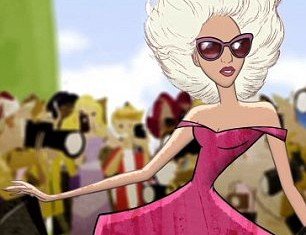 Lady Gaga appears in the animated film Electric Holiday that will be shown at Barneys Madison Avenue store in New York on November 14