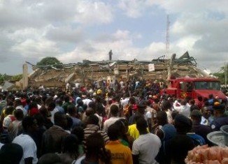 Melcom department store has collapsed in Ghana's capital, Accra, with dozens of people believed to be trapped inside