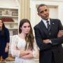 Barack Obama strikes McKayla Maroney’s famous pose as US Olympics’ Fierce Five visit the White House