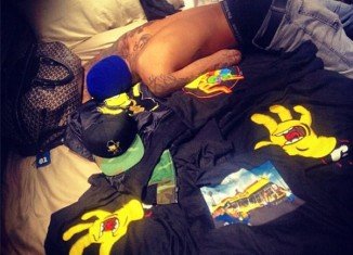 Rihanna was Unapologetic about posting an image of Chris Brown topless on a bed surrounded by The Simpsons memorabilia