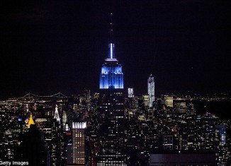 The Empire State Building was bathed in blue light on Election Night as Barack Obama won a second term in office