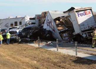 The Thanksgiving Day collision happened around 8 am on Interstate 10 southwest of Beaumont, a Gulf Coast city about 80 miles east of Houston