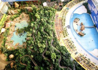 The Tropical Islands Resort in Krausnick, Germany, is the world’s largest indoor beach with 400 sunloungers