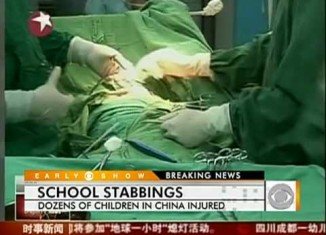 A man with a knife has stabbed 22 children and an adult at a primary school in central China