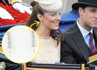 Kate Middleton wore a delicate pair of imitation diamond-and-pearl earrings to the Diamond Jubilee service at St Paul’s Cathedral earlier this year