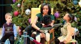 Michelle Obama reads Twas The Night Before Christmas to sick children in hospital but Bo steals the show