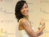 Rihanna launched her new fragrance Nude in a virginal white dress and minimal make-up