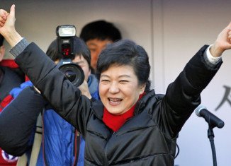 South Korea's new elected President Park Geun-hye spoke of a grave security challenge from North Korea but called for trust-based dialogue