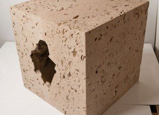What thinking about nothing looks like by Gustav Metzger is a void space in the middle of a block of Portland stone, now on display at London's Work Gallery