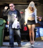 Courtney Stodden was seen in her usual skimpy attire Wednesday returning from a Taco Bell run with her 52-year-old husband Doug Hutchison
