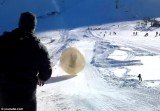 Denis Burakov was killed in a horrifying accident when a giant inflatable ball plunged off a cliff at Dombai ski-resort