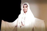Kim Kardashian swapped her usual fashion for a series of veils as she took part in a cover shoot for Arabian luxury women's magazine, Hia