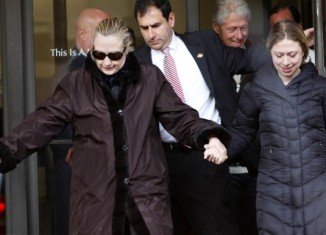 Secretary of State Hillary Clinton has been discharged from hospital after treatment on a blood clot between her skull and brain