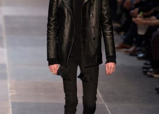 Shockingly thin male model on the catwalk at YSL
