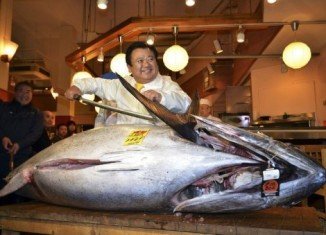 Sushi chain owner Kiyoshi Kimura has bought the bluefin tuna for 1.7 million, almost triple the record price set last year