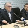 Vladimir Zhirinovsky pelted with sour cabbage at press conference