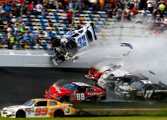 At least 28 fans have been injured in a multi-car crash during Daytona Nascar race in Florida