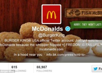 Burger King’s Twitter account was hacked by a McDonald’s fan