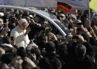 Thousands of pilgrims gathered in St Peter's Square in the Vatican for Pope Benedict XVI's final general audience
