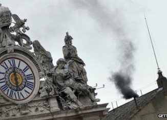 Black smoke has poured from Sistine Chapel chimney, signaling that the second and third votes in the Papal election have been inconclusive