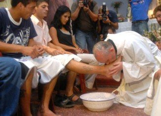 Foot washing replicates the Bible's account of Jesus Christ's gesture of humility towards his 12 apostles on the night before he was crucified