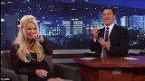 Jessica Simpson accidentally revealed that she's expecting a baby boy during an interview on Jimmy Kimmel Live on Wednesday