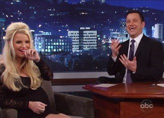 Jessica Simpson accidentally revealed that she's expecting a baby boy during an interview on Jimmy Kimmel Live on Wednesday