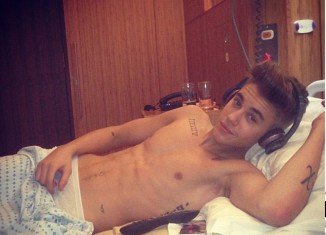 Justin Bieber posted a picture of himself from his hospital bed in recovery