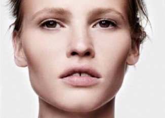 Lara Stone looks fresh-faced and glowingly natural in the images, released to promote CK One Colour's new 3-in-1 foundation