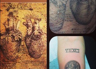 Miley Cyrus got a new tattoo on her forearm, a mini replica of Leonardo da Vinci's anatomical heart drawing