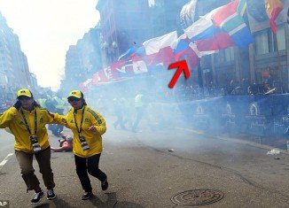 Dzhokhar and Tamerlan Tsarnaev planted one of the bombs under the Russian flag on Boston Marathon route