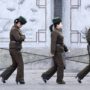North Korean female soldiers in heels pictured patrolling border