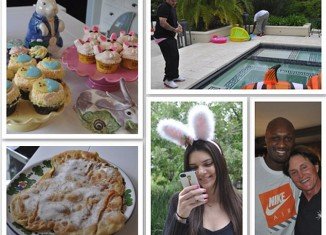 Khloe Kardashian has unveiled several candid snaps on her blog of her family celebrating Easter at their Calabasas home