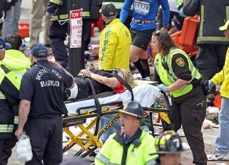 The FBI launches a “potential terrorism inquiry” after two explosions hit Boston Marathon finishing line leaving three people dead and at least 140 injured