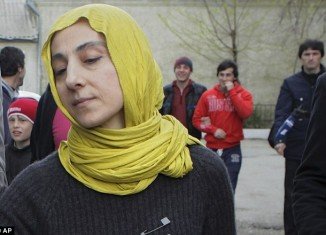 Zubeidat Tsarnaeva appeared publicly outside her home in Dagestan for the first time since her sons Tamerlan and Dzhokhar Tsarnaev were named as suspects