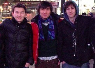 Dias Kadyrbayev and Azamat Tazhayakov with Dzhokhar Tsarnaev