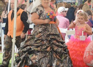 June Shannon wore a bizarre camouflage wedding dress for her nuptials with Honey Boo Boo’s father Sugar Bear in their Georgia back garden