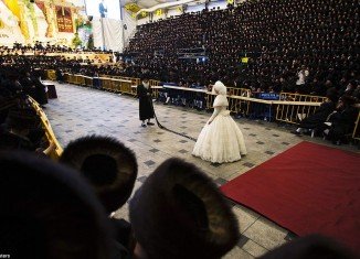 Shalom Rokeach and Hannah Batya Penet wedding in Jerusalem was attended by 25,000 Ultra Orthodox Jews of Hasidic dynasty Belz Rebbe