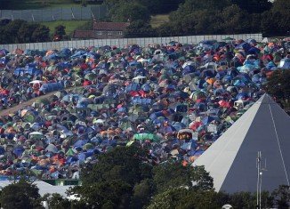 Glastonbury aerial photographs show the sprawling site of the world-famous music festival