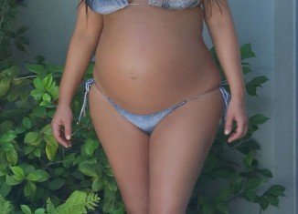 Kim Kardashian before giving birth