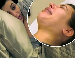 Kim Kardashian was rushed to the hospital after experiencing severe stomach pain in Sunday's episode of Keeping Up With The Kardashians