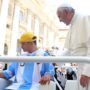 Pope Francis lets Down Syndrome Alberto di Tullio ride popemobile