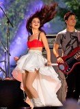 Selena Gomez wore patriotic red, white and blue during a pre-taped concert at Liberty State Park for Macy's Fourth of July Fireworks Spectacular