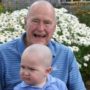 George H.W. Bush shaves his head to support leukemia boy