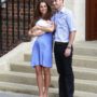 Kate Middleton wears polka dot Jenny Packham dress for first appearance with royal baby on Lindo Wing steps