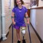 Jane Richard shows off her new prosthetic leg after Boston Marathon tragedy