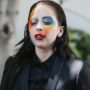 Lady Gaga steps out with face painted as ARTPOP album cover